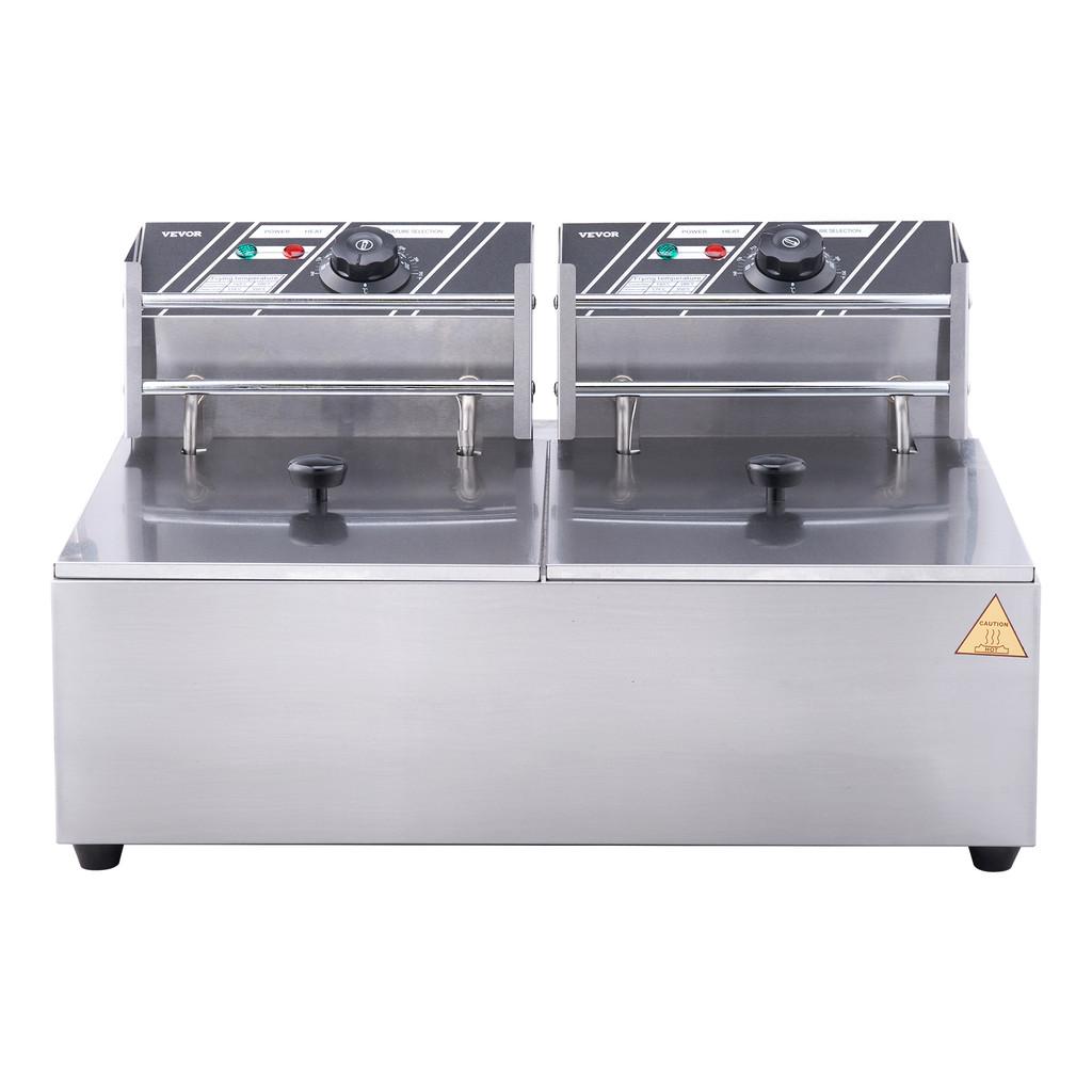 5000W Commercial Countertop Fryer for Chicken French Fries Frying Chips Electric Deep Fryer With Dual Removable Tanks