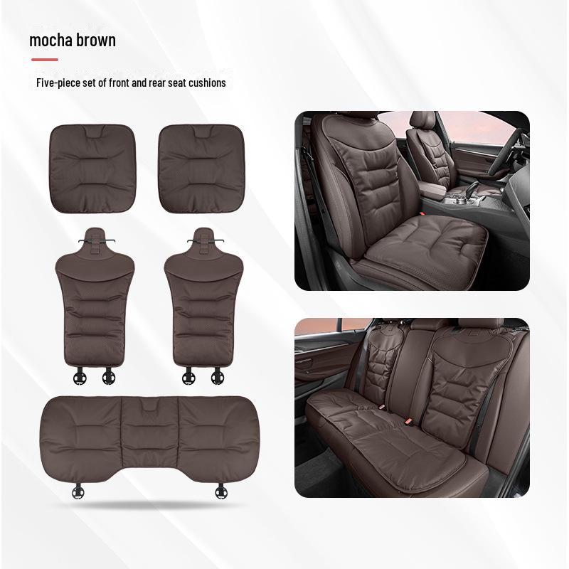 Universal Ventilated Nappa Leather Car Seat Cushions - Four Seasons, Breathable, High-Grade, Perforated Design for All Models.