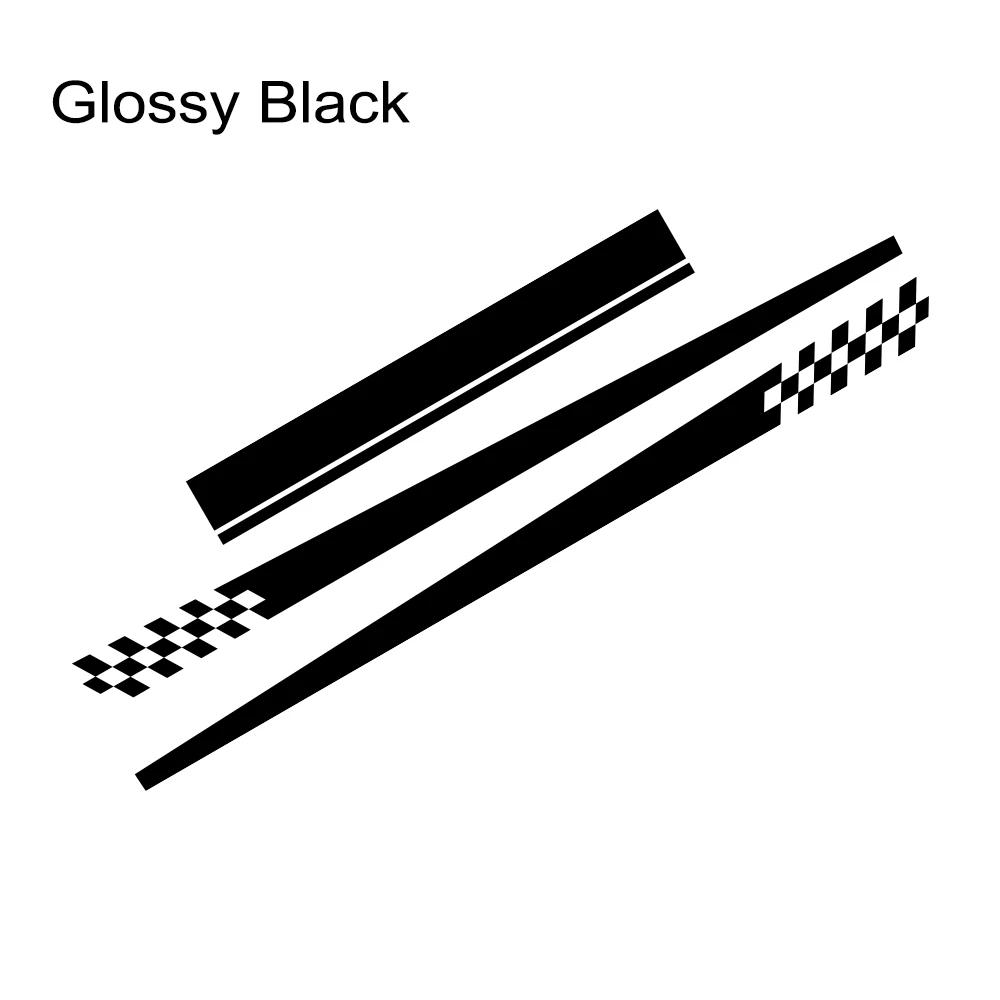3PCS Car Engine Hood Stickers Car Door Side Long Striped Vinyl Decals Self-adhesive Auto Body Decoration For MINI Cooper R56 R53