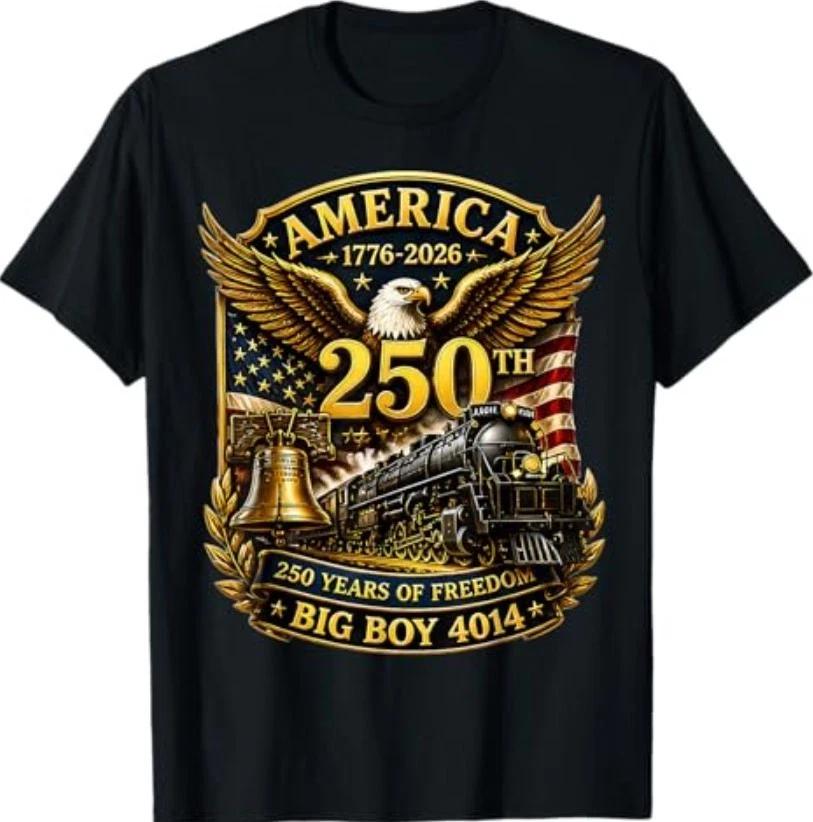 Big Boy 4014 Train USA 250th Anniversary Patriotic American T-Shirt L