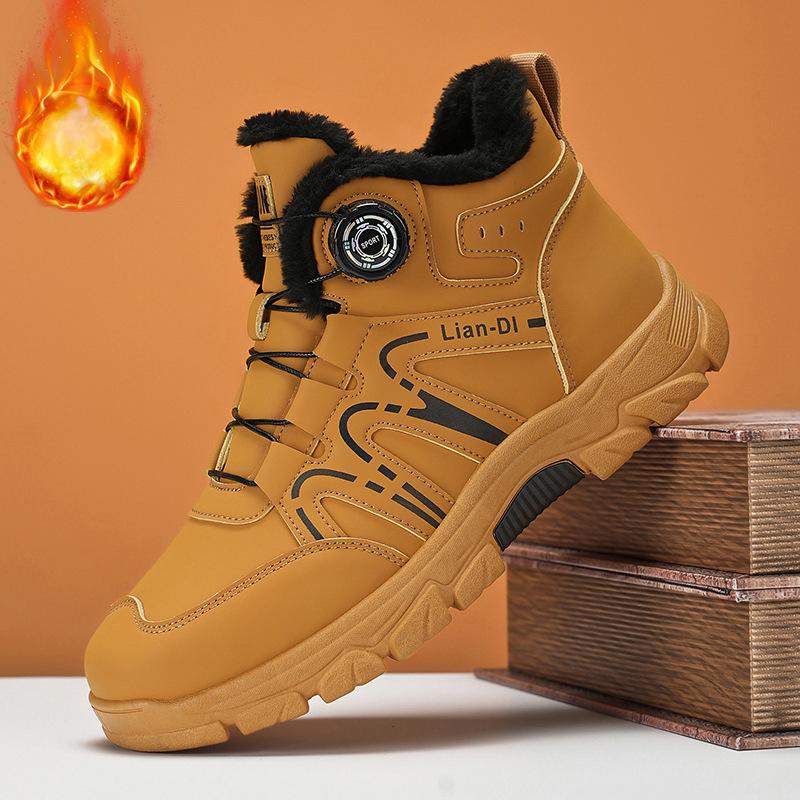 2025 Winter New Velvet Thickened Cotton Shoes Men's Shoes Versatile Warm Boots British Style Fashion Trendy Shoes