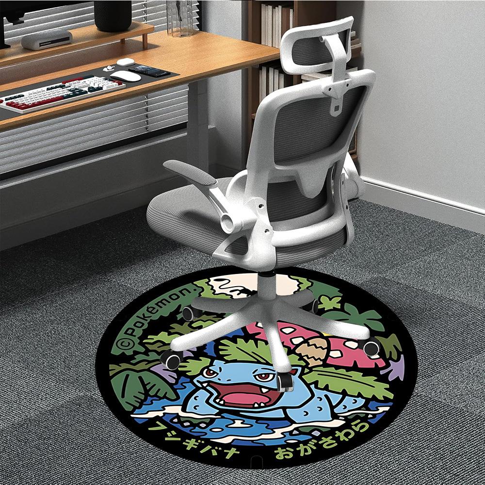 

Pokemon Bulbasaur Office Round Area Rug, Indoor Mat Suitable For Office, Under Office Chairs Bedroom Living Room Home Decor, Room Deco199 80cm by 80cm