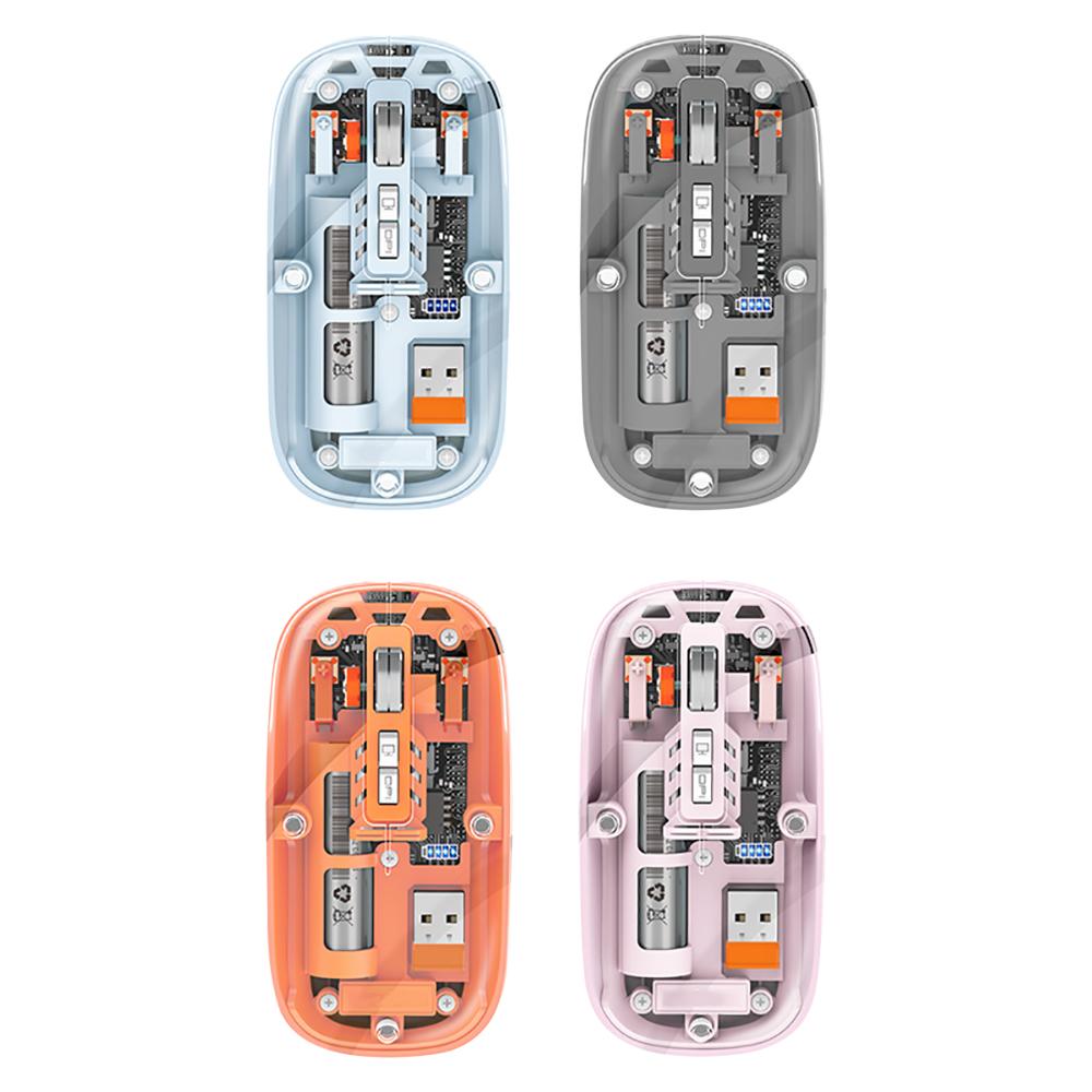 3 Modes Transparent Wireless Mouse 2.4G Wireless Bluetooth Rechargeable Mice Suitable For PC Games And Office