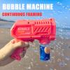 Fully Automatic Bubble Gun Rocket Bubbles Machine Automatic Blower With Bubble Liquid Toy For Kids Beach Outdoor Bubble Gifts