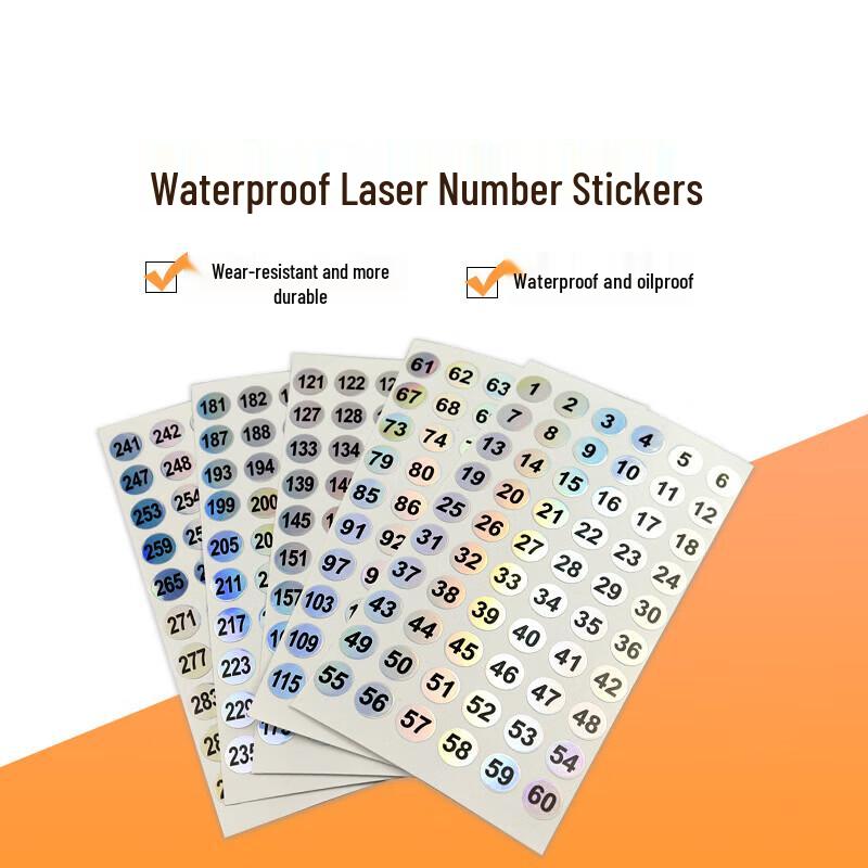 Moufu Waterproof Laser Number Nail Stickers