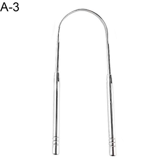 Zungenschaber aus Edelstahl, Reiniger, frischer Atem, Mundhygiene, mit Box