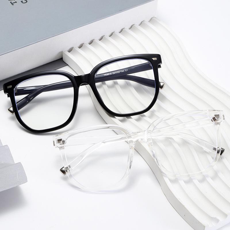 TR90 Korean-Style Large Frame Blue Light-Blocking Mung Bean Eyeglasses 8015