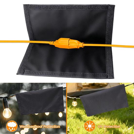 3 Piezas Cubierta de Seguridad para Cable de Extensión para Exteriores Tela Oxford Impermeable Cubierta para Enchufe Eléctrico Protector de Funda para Conectores de Cable Resistente a la Intemperie