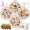 Cake Dessert Theme Embroidery Set with Embroidery Hoop and Instructions Beginner Embroidery Craft Set for Art Craft