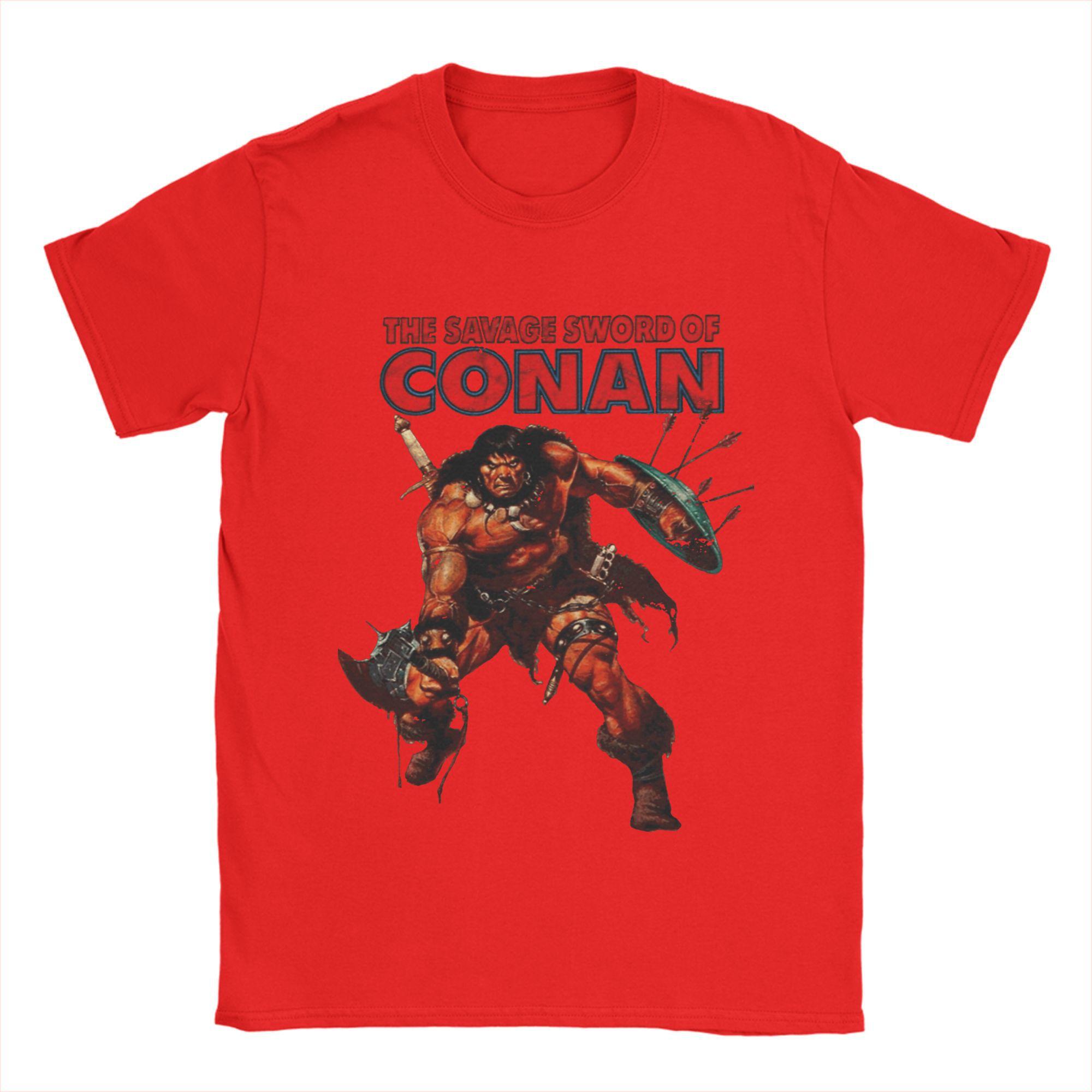 Конан-варвар Футболка Летняя Кино Новинка Футболки Пара Хлопок Круглый вырез Плюс Одежда Короткий рукав Эстетичная футболка S