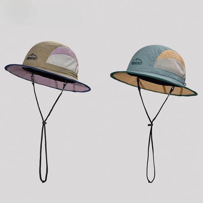 Color Block Quick Dry Water Resistant Bucket Hat Men Women Outdoor Hiking Camping Surfing Sun UV Protection Bucket Hat