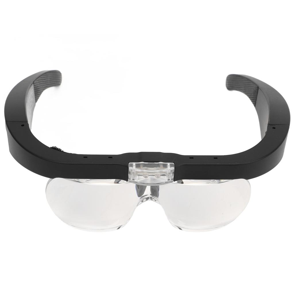 Headband Magnifying Glass Adjustable LED White Light 4 Interchangeable Lenses Head Mount Magnifier