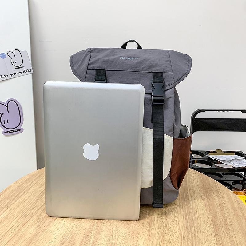 Schoolbag Lightweight Anti-splashing Backpack Mountain Trend Commuting Hiking Bag Large Capacity Color Matching Student Computer Schoolbag