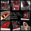 Fibră de carbon roșie pentru Chevrolet corvette C6 05-13 Autocolante decorative pentru capacul panoului CD pentru panoul de aer interior al mașinii