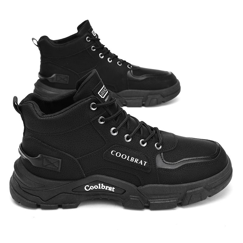 

Мужская обувь Four Seasons Short Boots New British Style Fashion Anti Slip Comfortable Mountaining Boots Sports Casual Shoes 39 чёрный