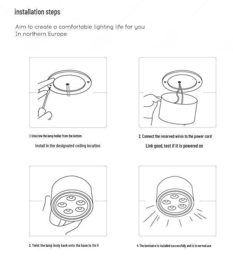 Ultra-thin Surface-mounted LED Downlight: No Hole Required, Round All-Aluminum Ceiling Light for Living Room.