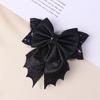 Classical Halloween Festival Girl'S Chunky Leather Bat Hair Bow Clip Wholesale Diy Hair Accessories Headwear Barrette
