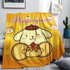 1PC Pompompurin Print Flannel Blanket, High quality All Seasons, Home Decor, Warmth and Comfort, Perfect for Christmas Gifts