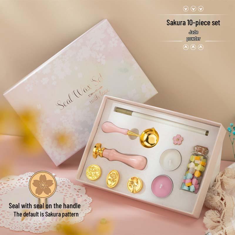 Creative Retro Wax Sealing Stamp Set - Includes Stamp, Wax Granules, and Fire Paint for Envelopes & Gifts.