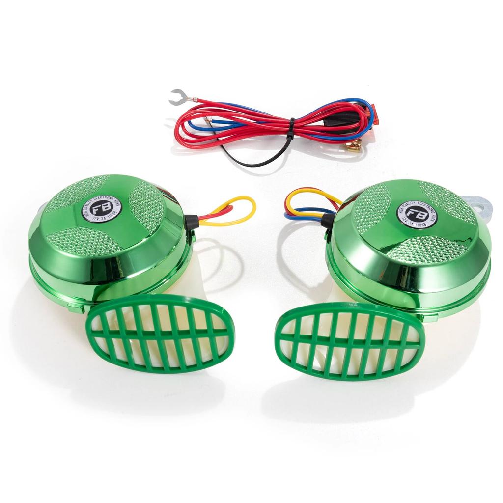 FARBIN 2 Pezzi/Kit Tromba ad Aria a Chiocciola 12V Super Forte Tre Toni Impermeabile Segnale di Allarme Clacson per Auto Camion Moto Accessorio Auto