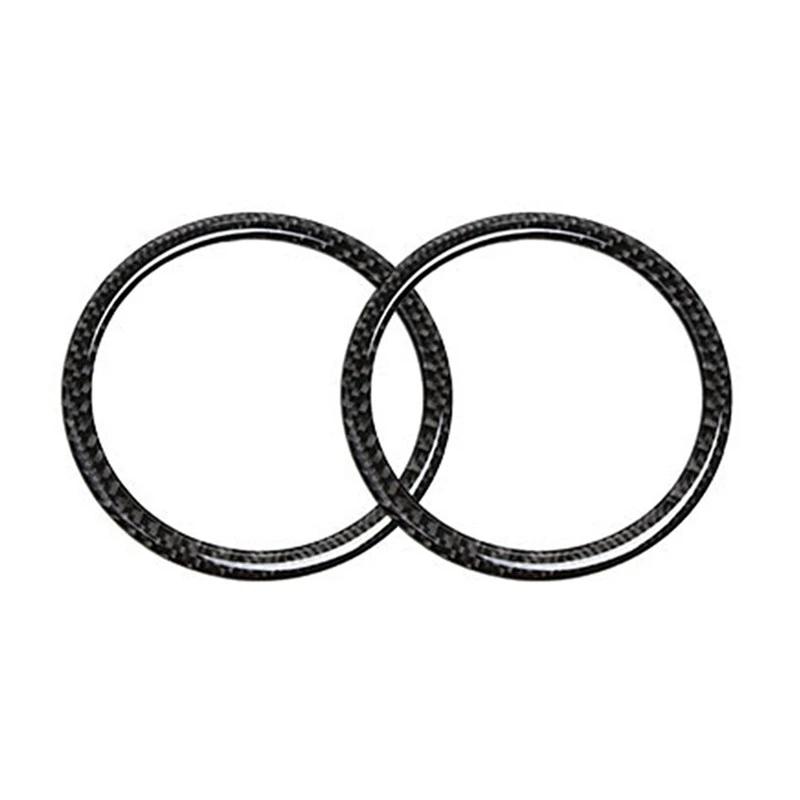 2Pcs Carbon Fiber Car Door Speaker Decorative Circle Sticker Loudspeaker Trim Accessories For BMW 3 Series E90 X1 E84