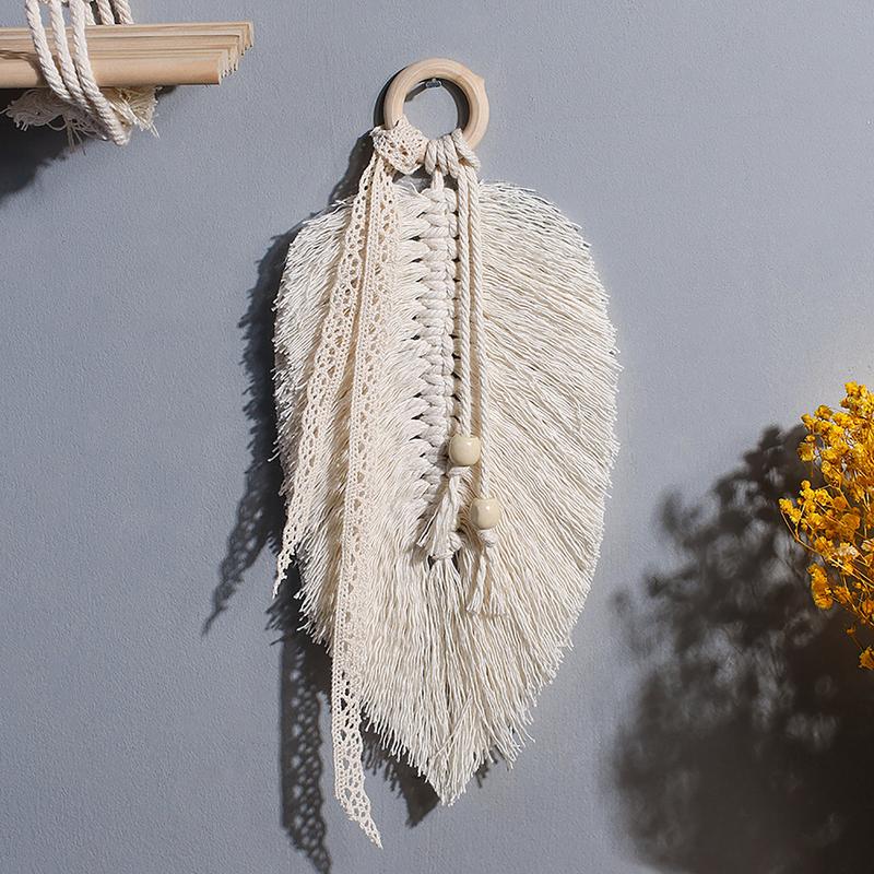 Macrame Wall Hanging Home Decoration Accessories Feathered Charm Car Wall Hanging Boho Decor Hand-woven Tapestry Wall Hanging