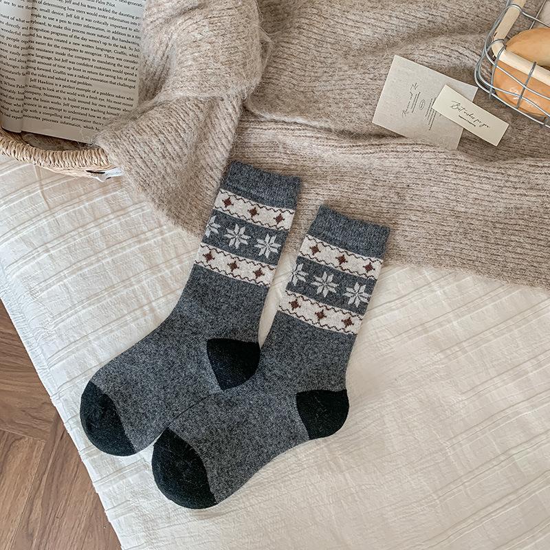 Advanced Star Medium Tube Wool Socks Warm Thickened Stacking Socks