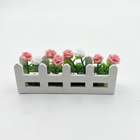 Miniatur Blumen Zaun Pflanzkasten Mini Hochbeet Figure Modell 1/12 Maßstab Puppenhaus Feengarten Dekoration Zubehör