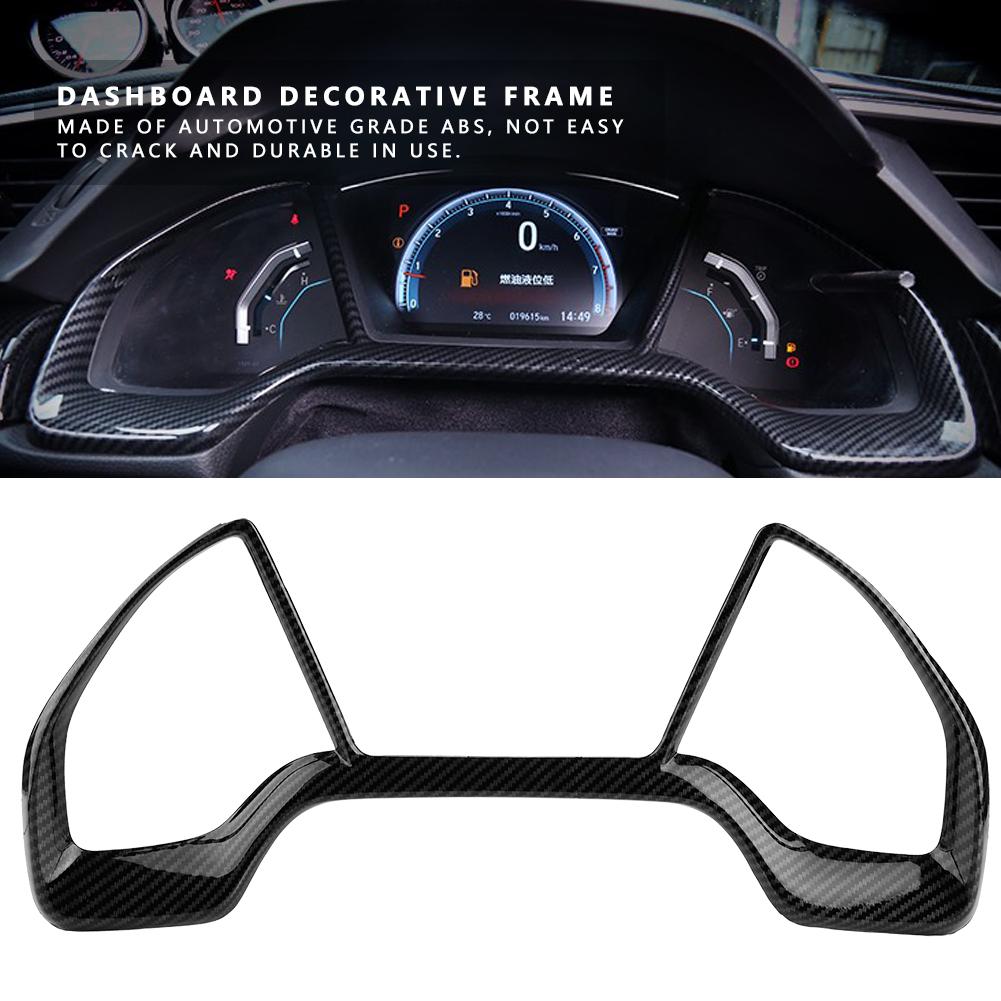 

Car Dashboard Decorative Frame Dial Rings Trim for Honda Civic 10th 2016 2018 Black With Stripe