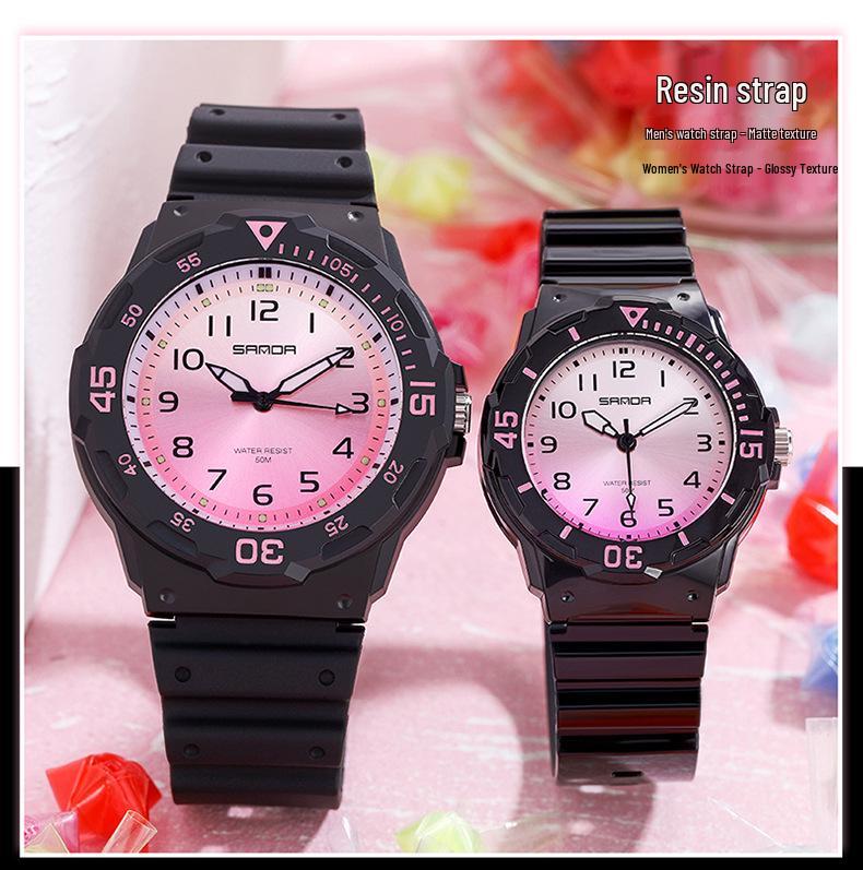 Sanda Fashion Couple Watches: Fresh, Versatile, Waterproof, Night Vision Luminous Style for Men & Women