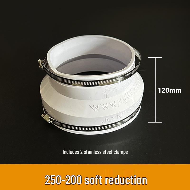 Air System Duct Fan Adapter: Large to Small Soft PVC Connection, 100 to 75