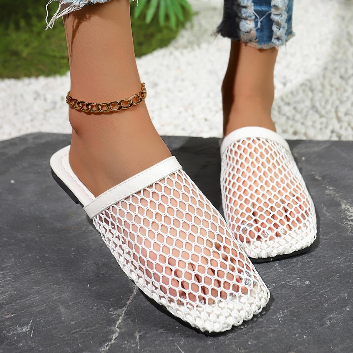 Women Slippers 2026 Women Summer New Round Head Slippers Water Diamond Flat Home Anti-skid Sandals Slides Women Zapatos De Mujer 35 белый 2190₽