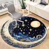 1pc Moon Stars Office Round Area Rug, Under Office Chairs Bedroom Living Room Home Decor, Room Deco