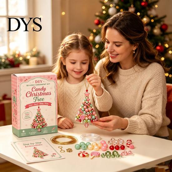 Juegos de Decoraciones Colgantes Navideñas Kit de Adorno de Cuentas para Árbol de Navidad DIY, Juego de Manualidades con Cuentas 3D, Regalos de Manualidades para Aficionados Hecho Fácil para Principiantes con