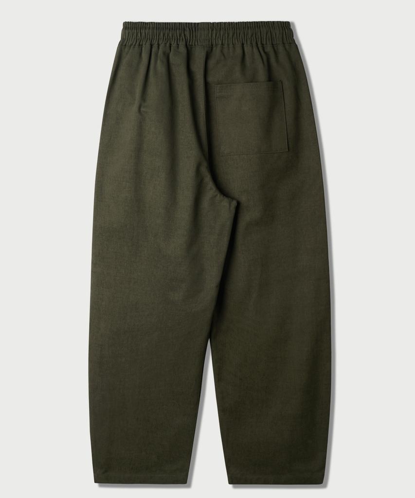 JEMUT Cotton Peach Wide Elastic Waist Pants Deep Khaki Mmlp2673