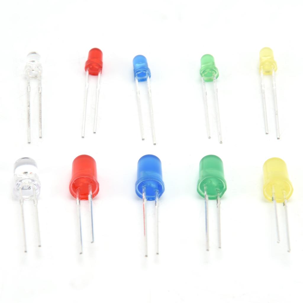 300 Buc Diode LED Luminoase 5 Culori Becuri Lămpi Componente Electronice Piese