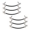 15cm/ 6in 30cm Guitar Effect Pedal Instrument Patch Cable 1/4" Silver Right-angle Plug Black PVC Jacket, 6-Pack