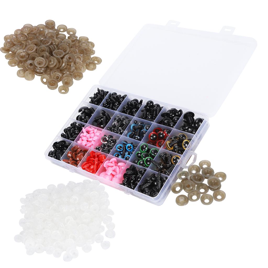 460Pcs Doll Eyes and Noses Plastic Resin Colorful MultiSize Plush Toy Face DIY Supplies