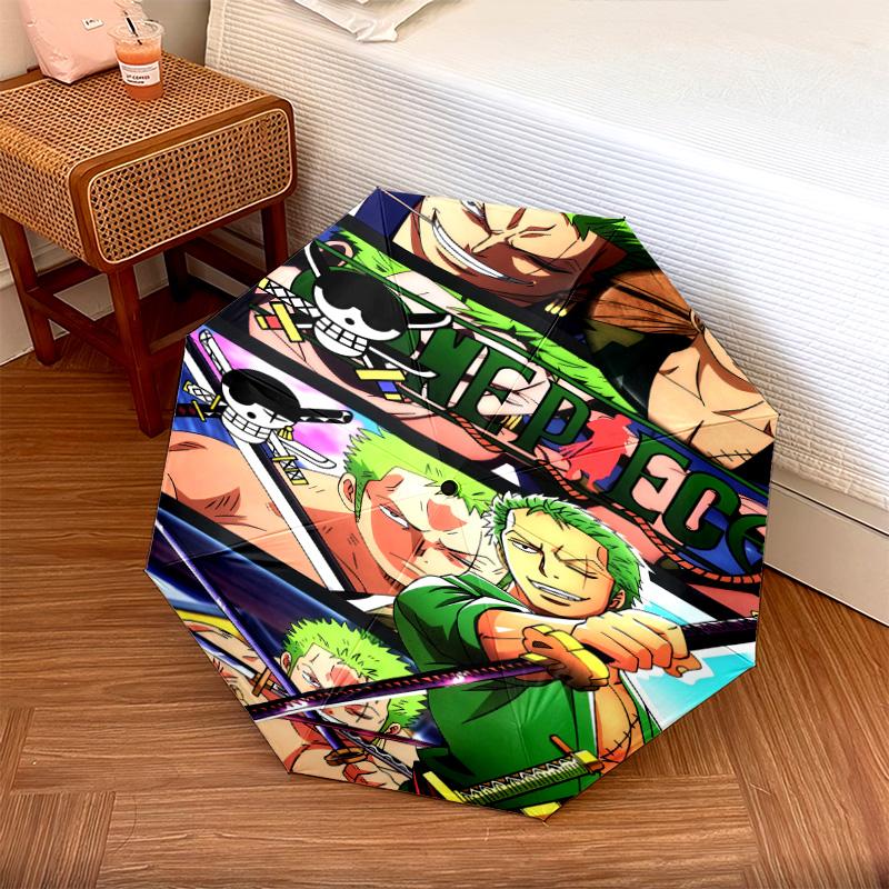 1 Stück Automatischer Faltregenschirm - Roronoa Zoro Muster Tragbares faltbares Design mit 8 Speichen Weihnachts-Geburtstagsgeschenke