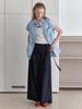 Elssibeui Pin-Tuck Wide Belted Pants_Black