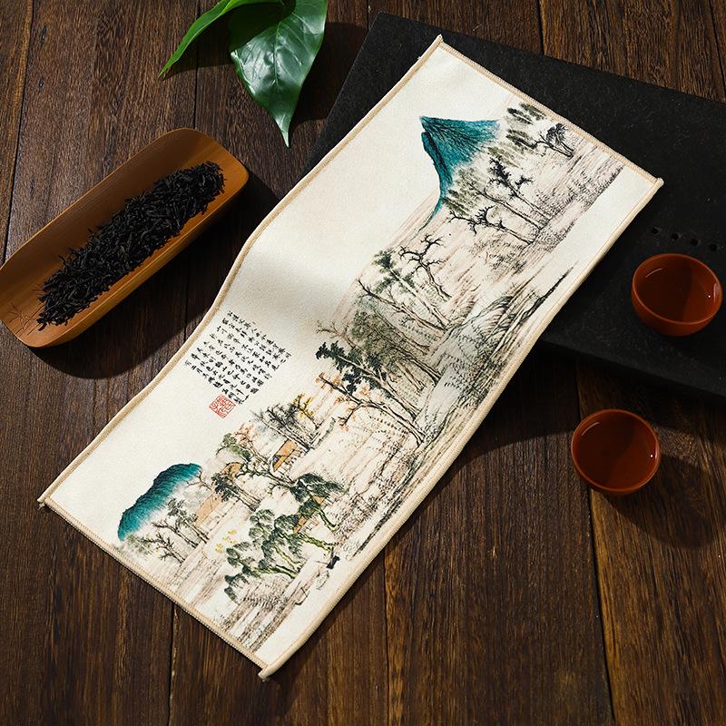 Suede Flannel Lint-Free Absorbent Tea Towel - Ancient Style, High-Grade, Multi-functional Design