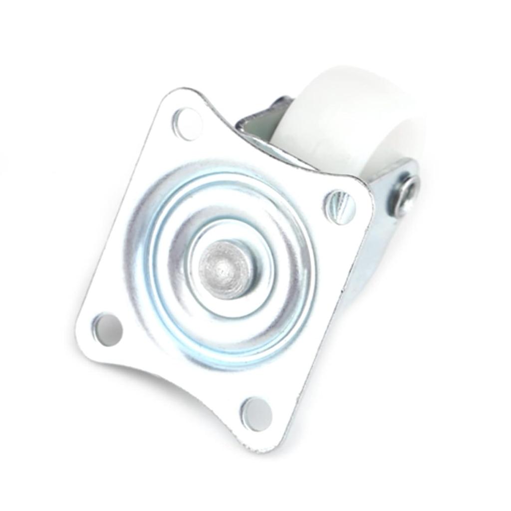 4pcs Universal Swivels Casters, 1 Inch Wheels White Polypropylene 360 Degree Swivels with Iron Plate for Furniture Trolley, Chairs