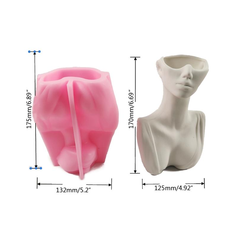 3D Resin Plaster Cement Concrete Flower Pot Mould Creative Abstract Human Body Molds Silicone Mold DIY Casting Mold