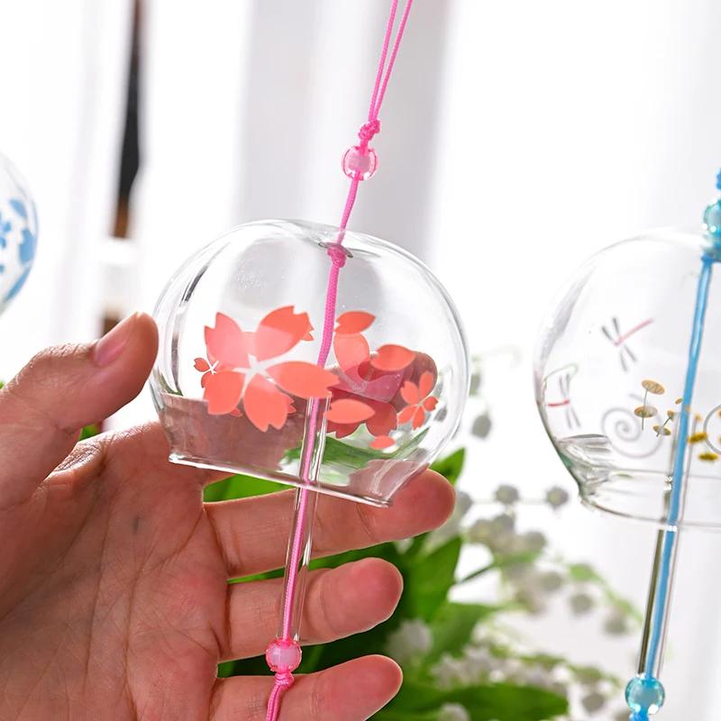 Japanese Wind Chimes Glass Wind Bell Window Hanging Wind Music Garden Hanging Pendants Outdoor Decoration Room Decor