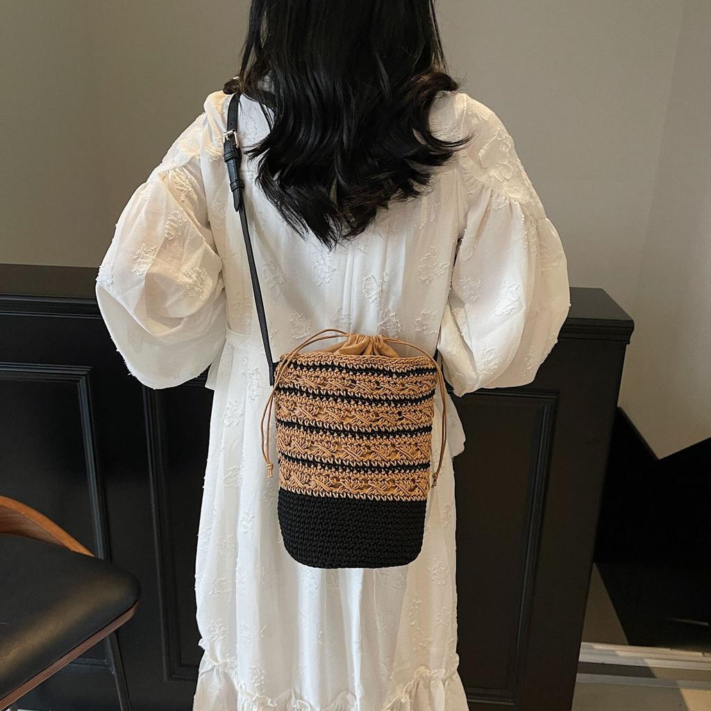 Bag Versatile Resort Beach Bag Drawstring Crossbody Handbag