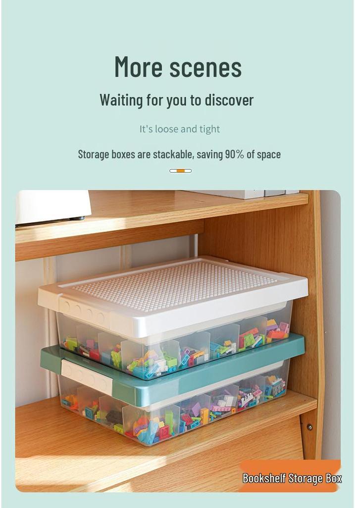 Lego Small Part Storage Box with Lid - Multi-Layer Organizer for Children's Building Blocks