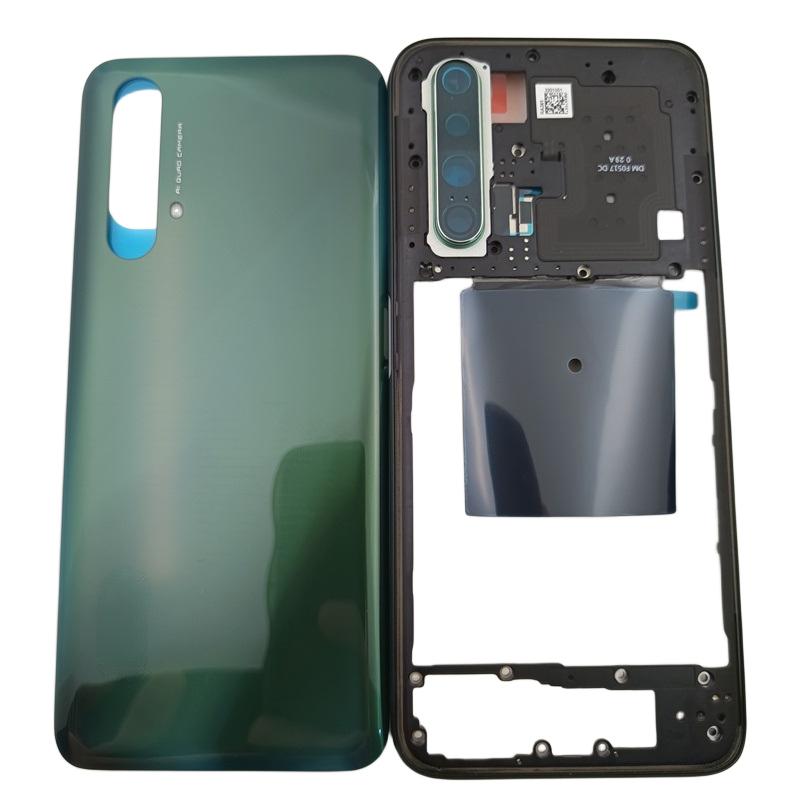 For OPPO Realme X3 SuperZoom RMX2142 Phone Housing Middle Frame+Glass Battery Back Cover Case Panel With Camera Frame