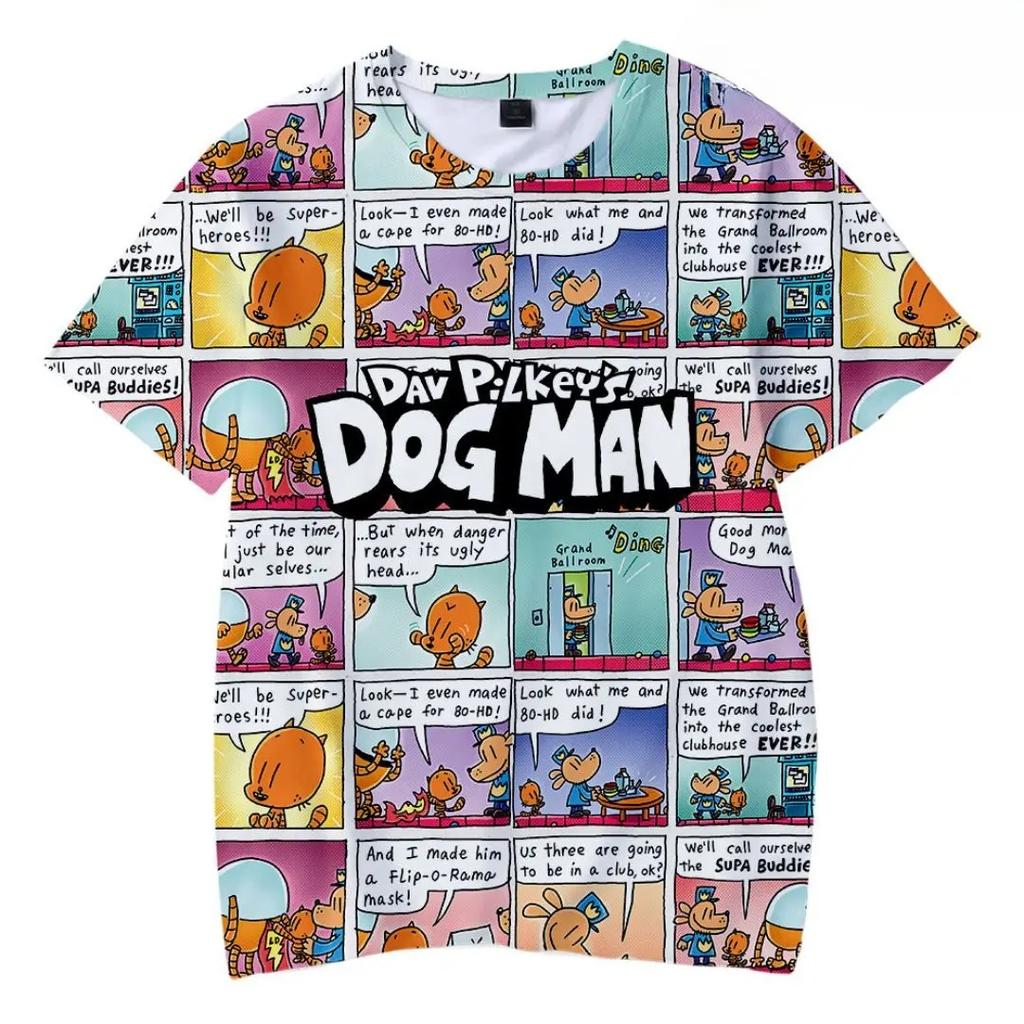 2025 T-shirty dla chłopców z kreskówkami, anime, psem, mężczyzną, letnie, z krótkim rękawem, ubrania dla chłopców, T-shirt, topy, koszulka, odzież dziecięca