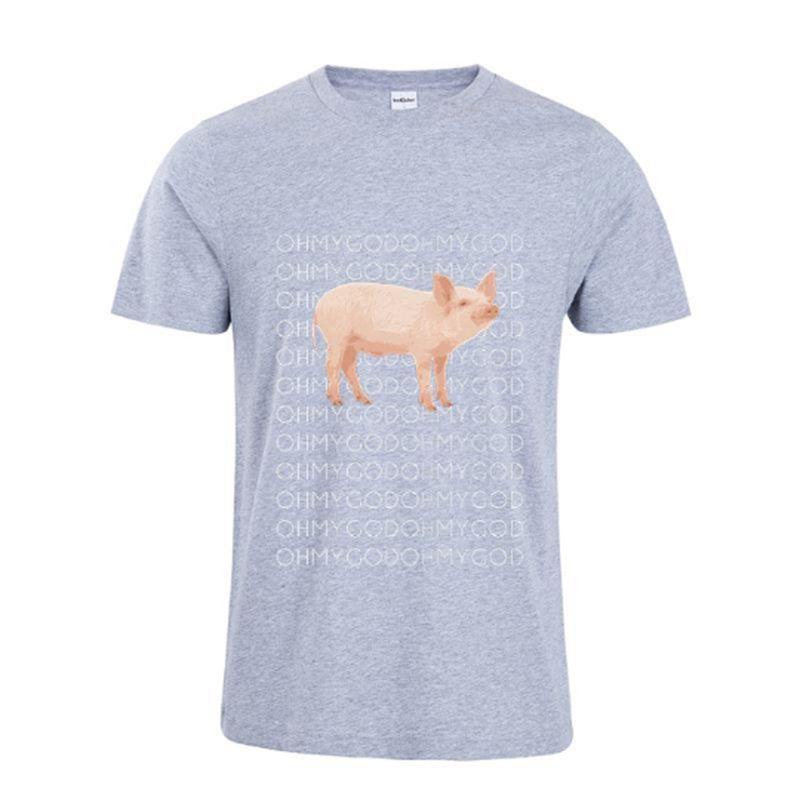 Herren T-Shirt in Premiumqualität mit lustigem Oh My God Schwein-Motiv und bequemen kurzen Ärmeln