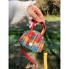 Autumn And Winter Niche Design Retro Change Bag Plaid Portable Earphone Bag Handbag Messenger Bag Versatile
